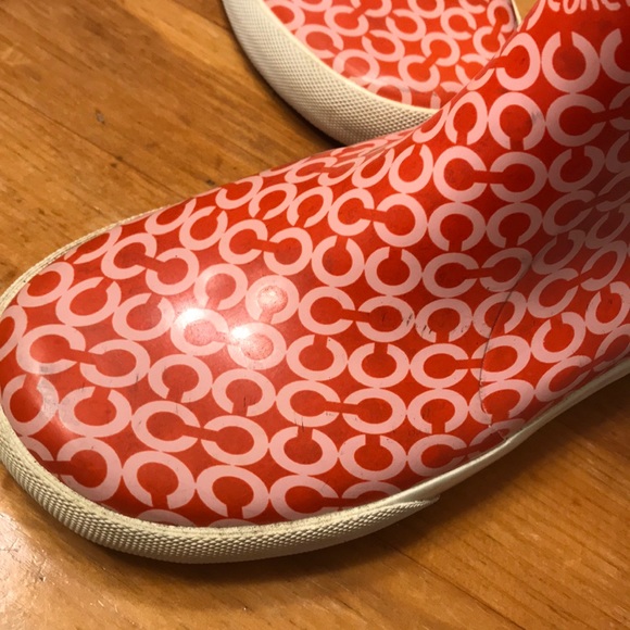 COACH URSULA WOMEN’S RAIN BOOTS ORANGE SIZE 7 - Picture 6 of 7